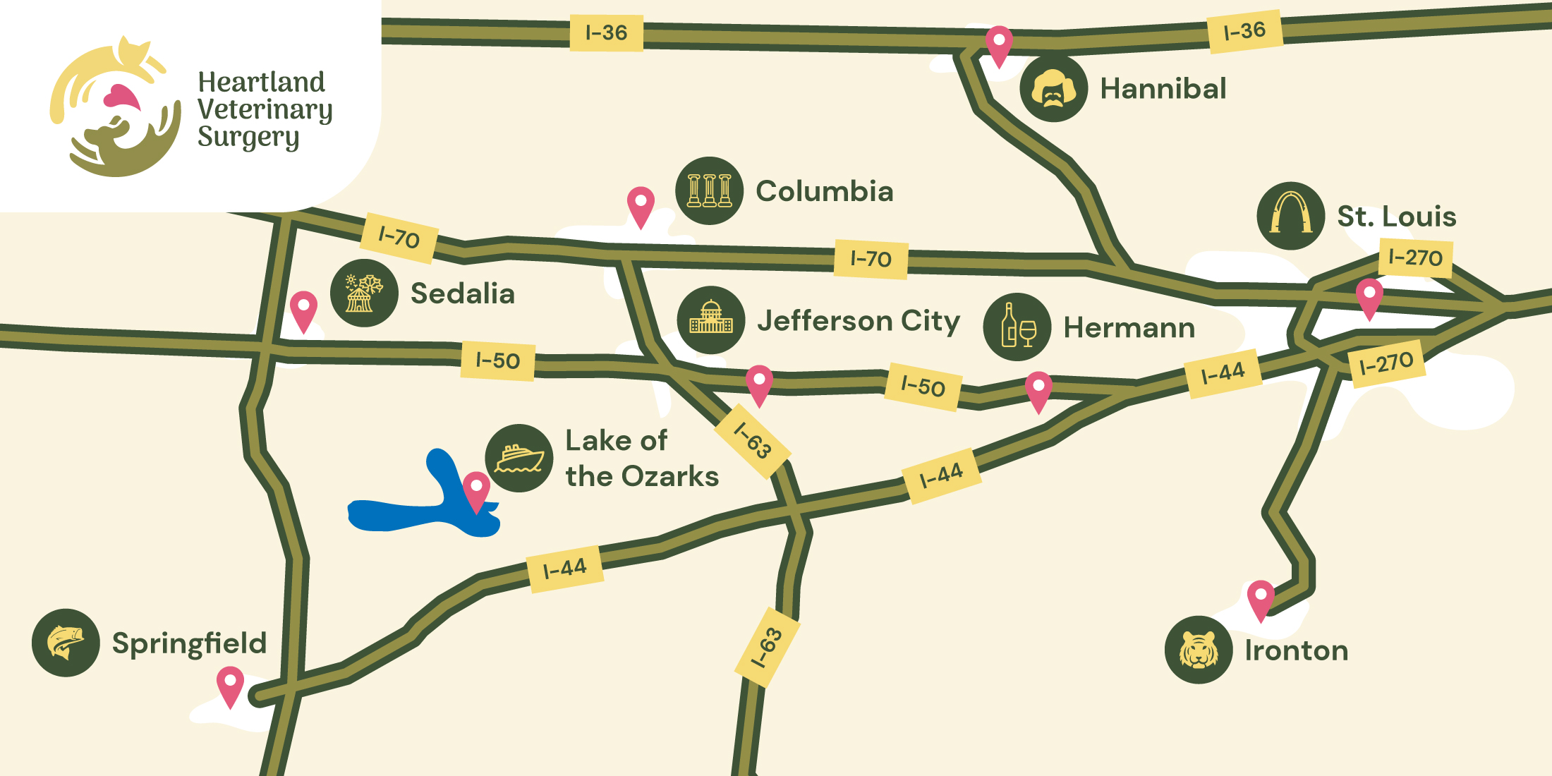 heartland veterinary surgery - area map